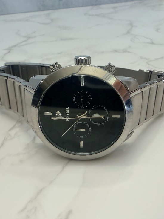 Silver Fossil Watch
